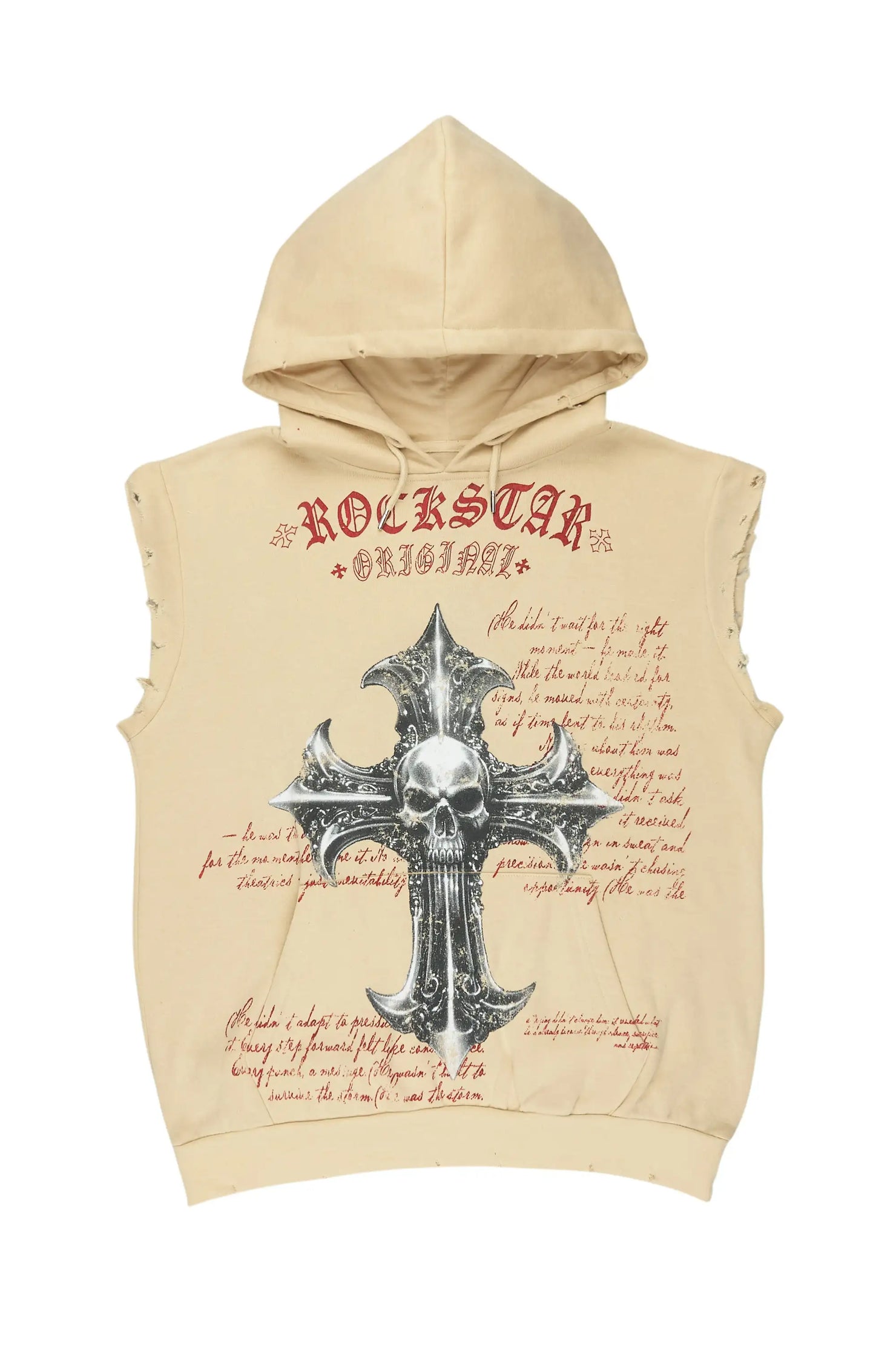 Bowman Beige/Multi Cut Sleeve Hoodie