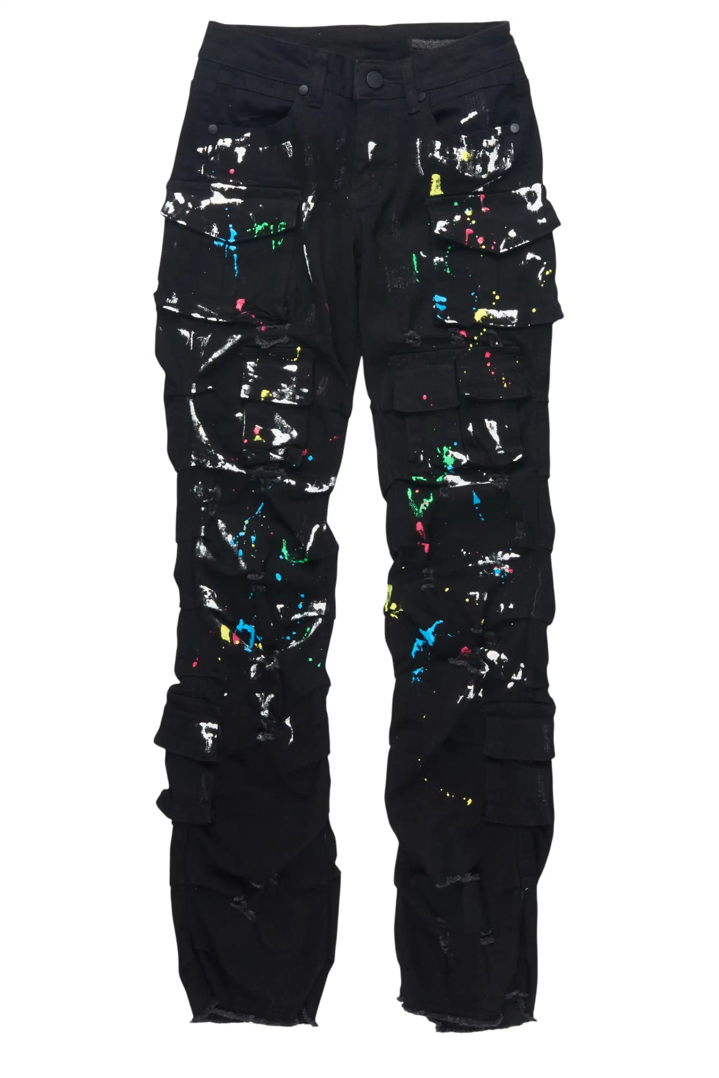 Boys Major Black Stacked Painter Flare Jean