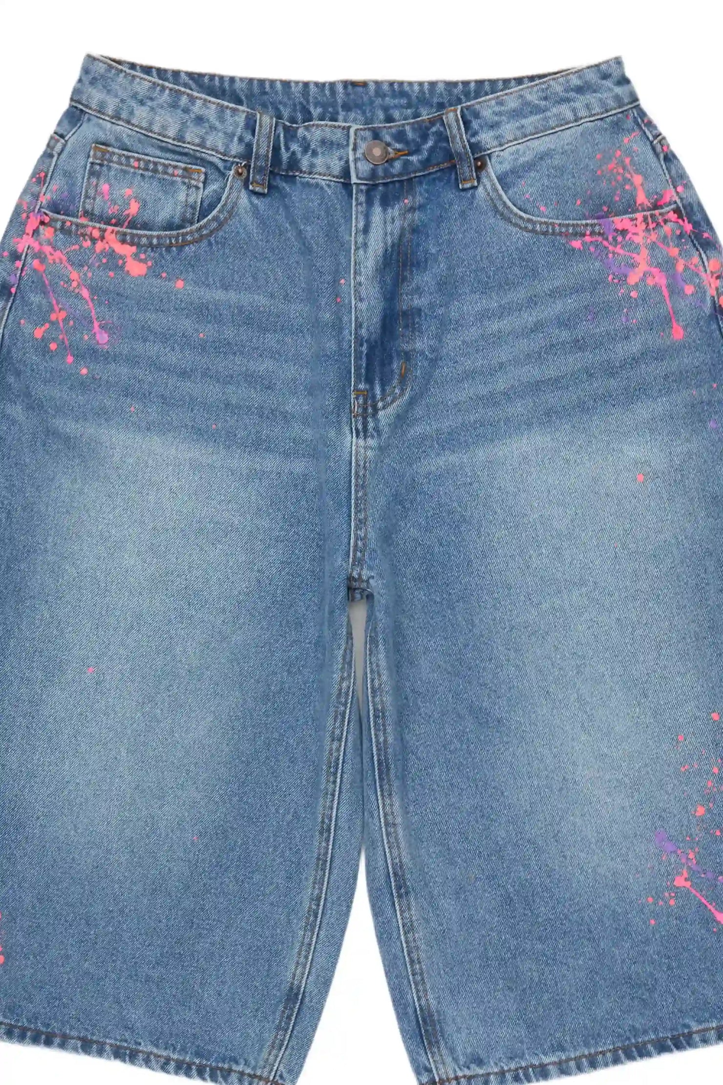 Shantia Med. Wash Painted Denim Jort
