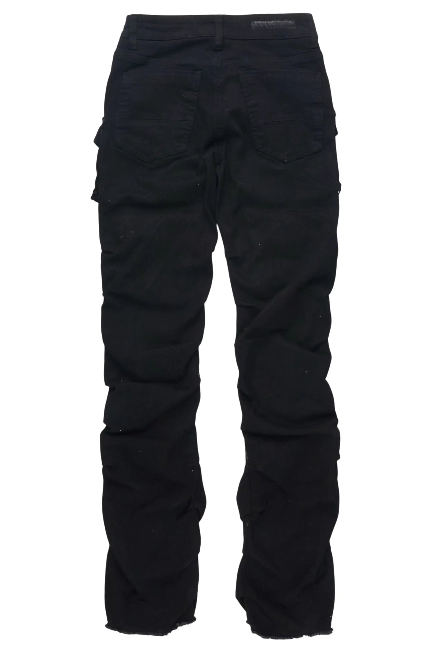 Boys Major Black Stacked Painter Flare Jean