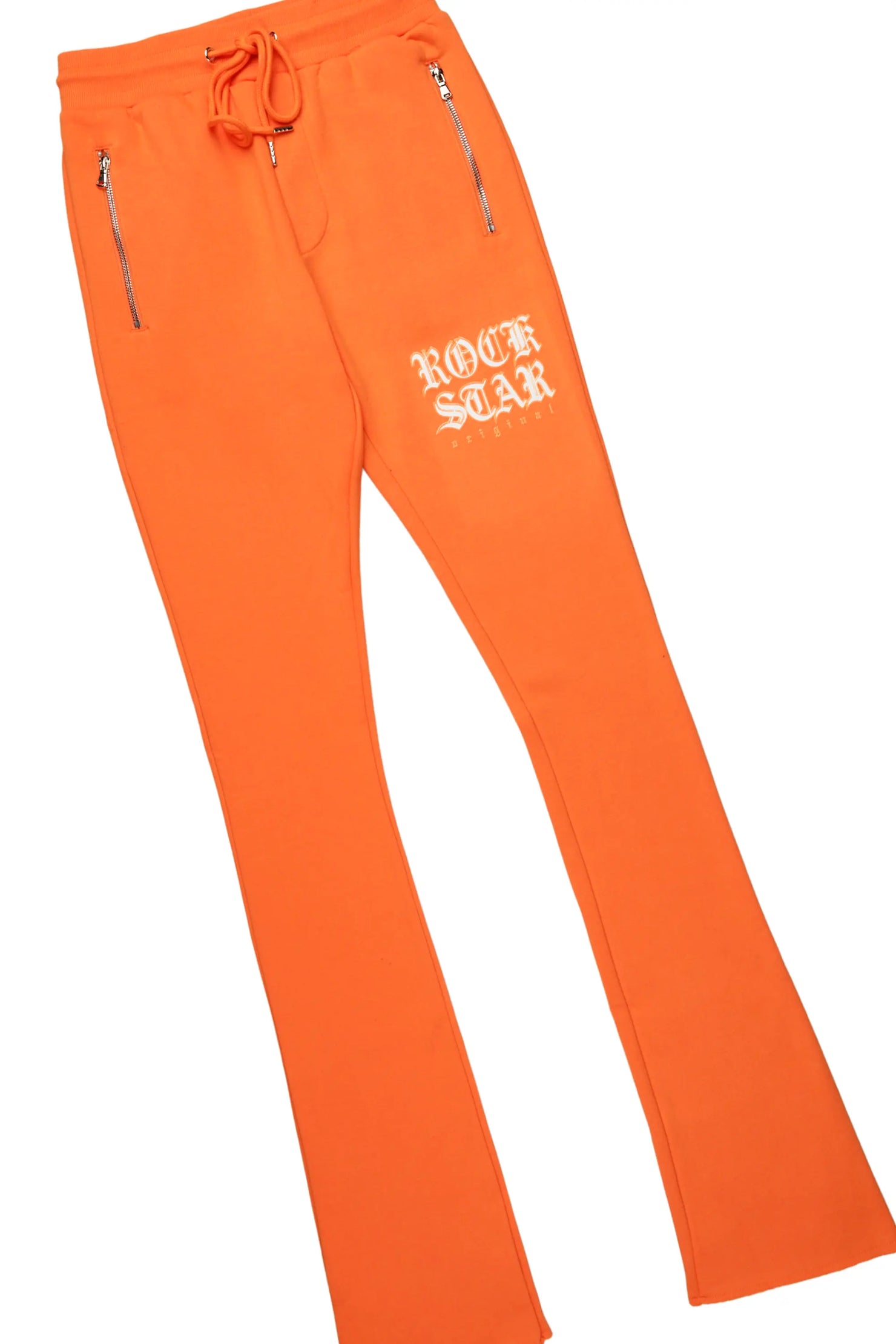 Murdra White/Orange T-Shirt/Stacked Flare Pant Set
