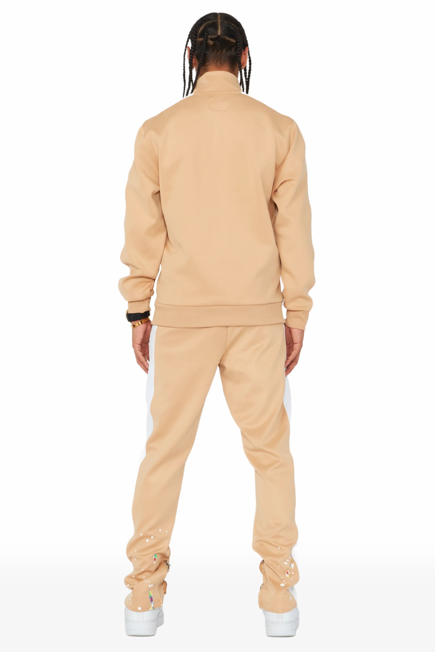 Rockstar Art Dist. Beige Tricot Slim Fit Track Set