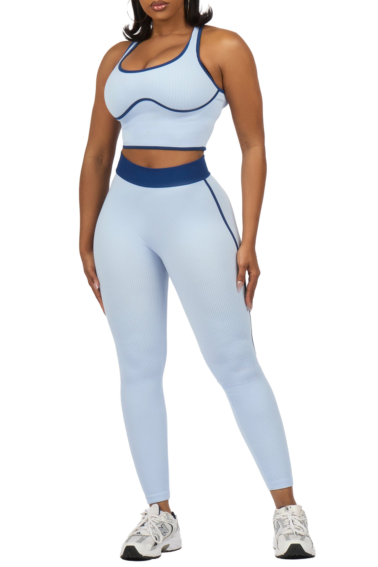 Shantavia Blue Tank Active Legging Set