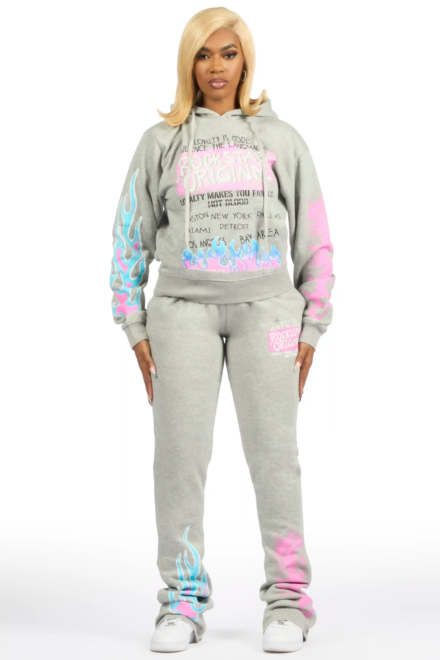 Marcey Heather Grey Super Stacked Track Set