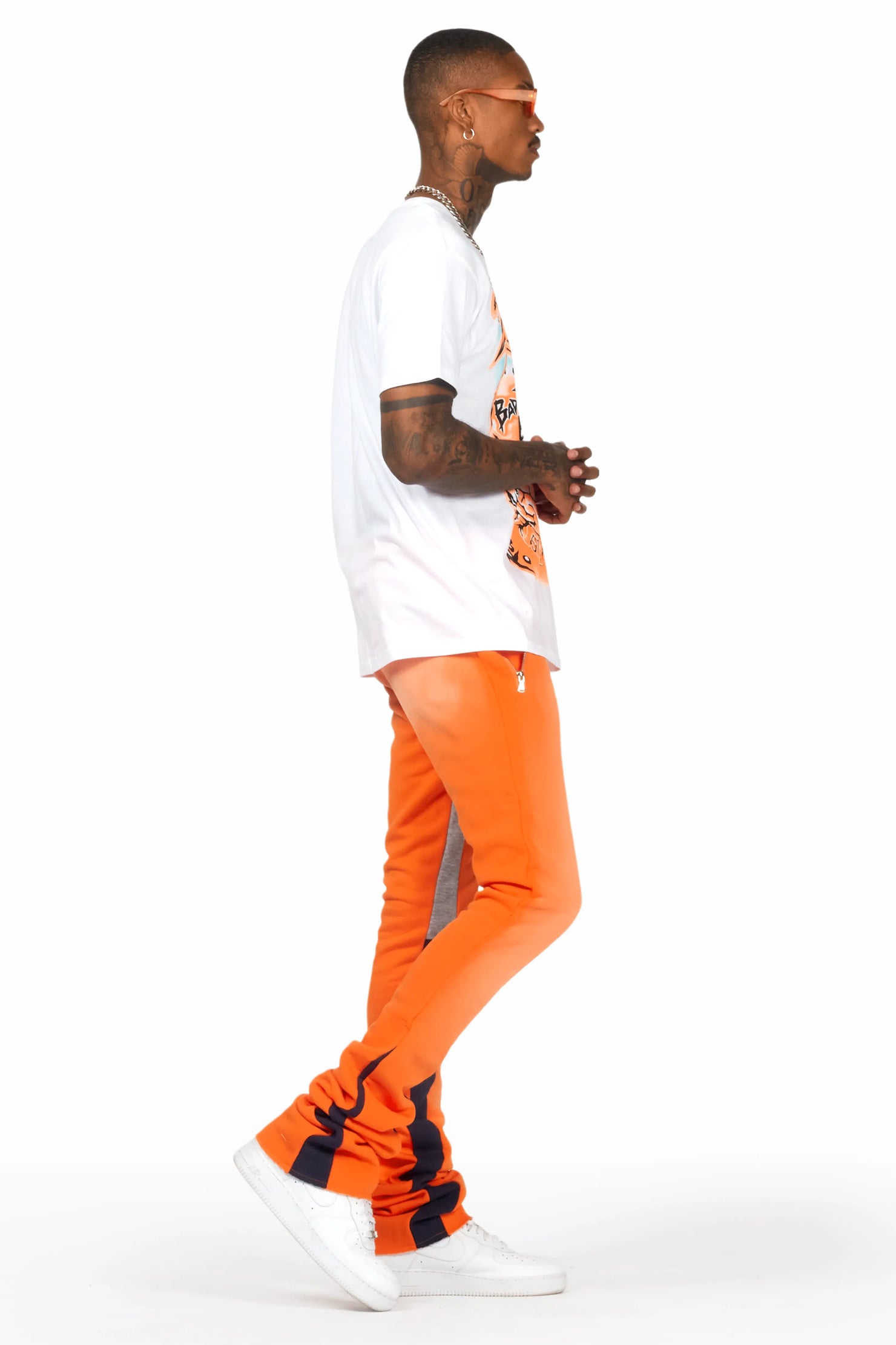 Braindead White/Orange T-Shirt/Super Stacked Track Set