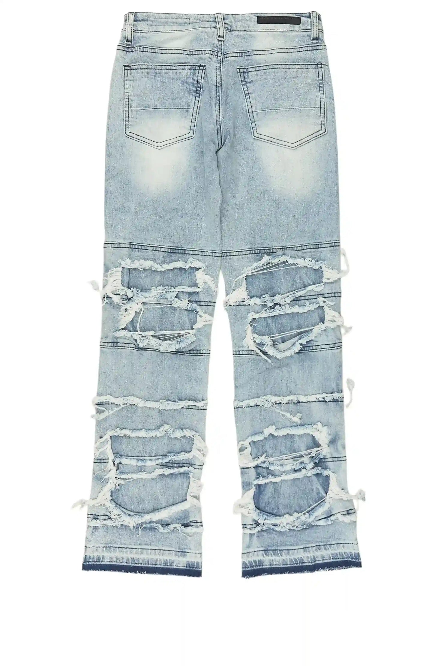 Girls Vasca Blue/Pink Stacked Painter Flare Jean