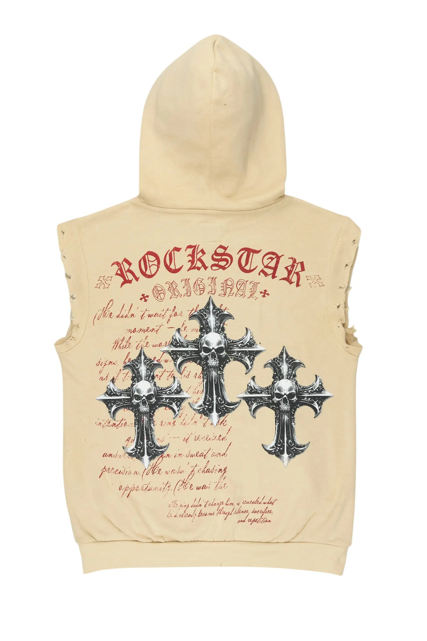 Bowman Beige/Multi Cut Sleeve Hoodie