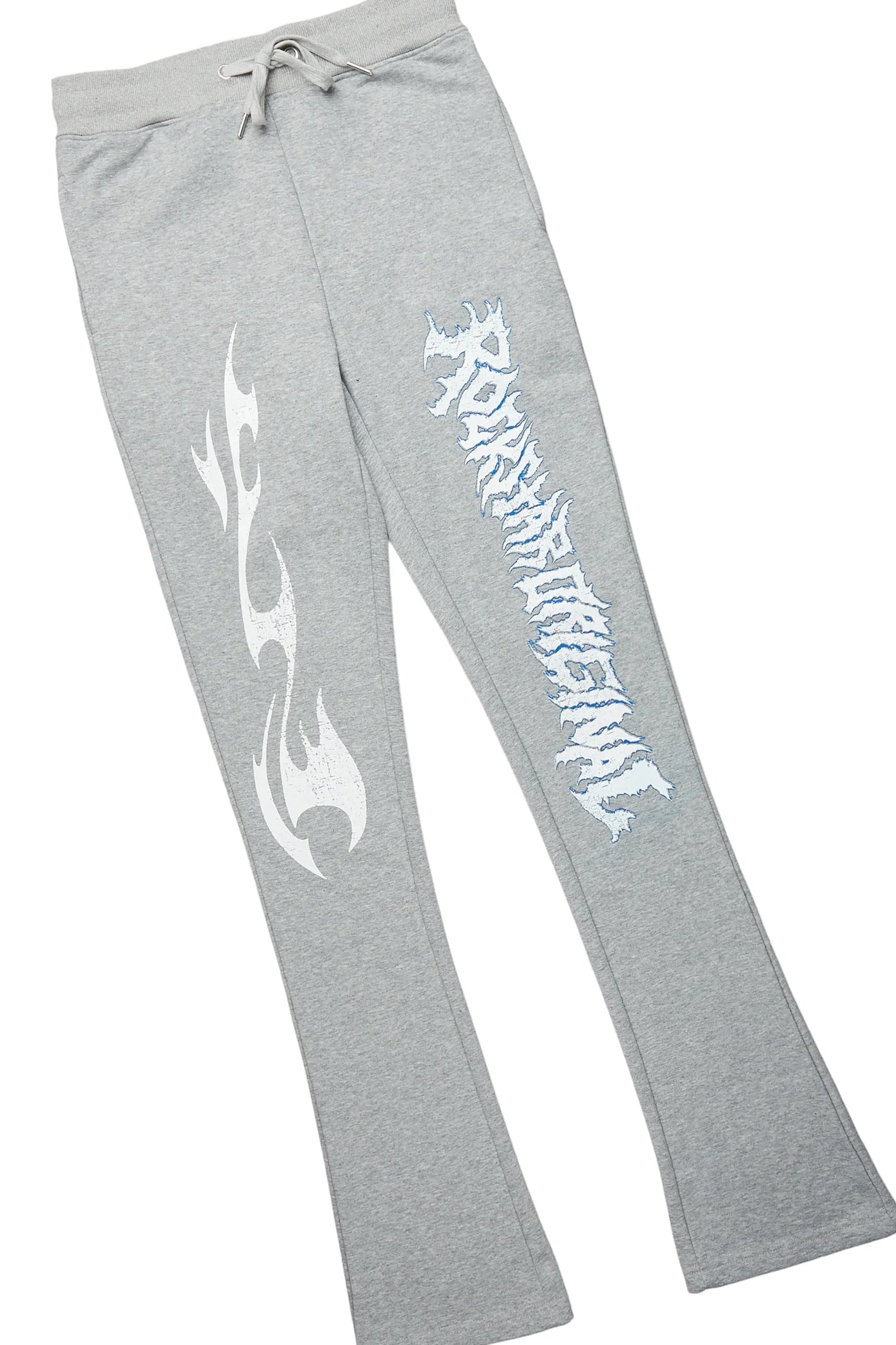 Exodus Charcoal Grey Oversized T-Shirt/Stacked Flare Track Pant Set