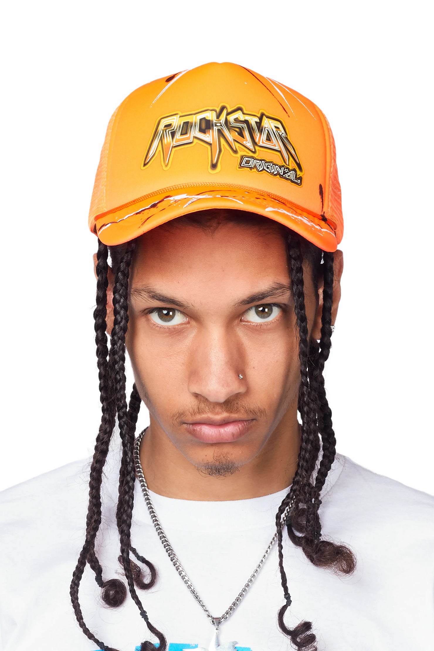 Saman Orange Graphic Trucker Hat