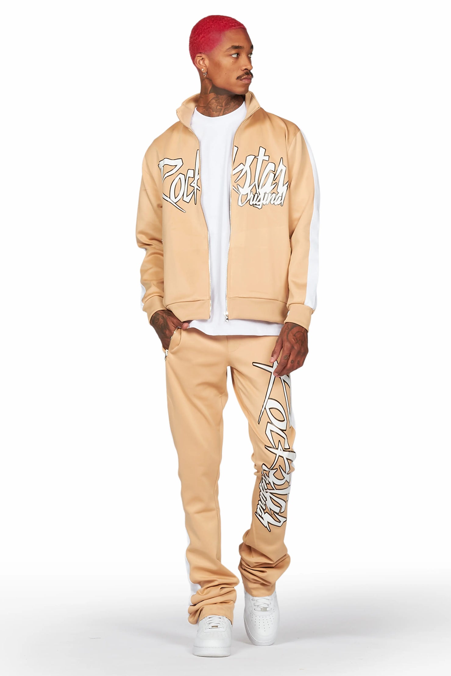 Kalibre Beige Tricot Super Stacked Track Set