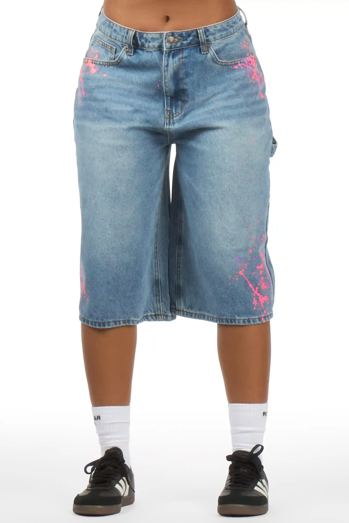 Shantia Med. Wash Painted Denim Jort