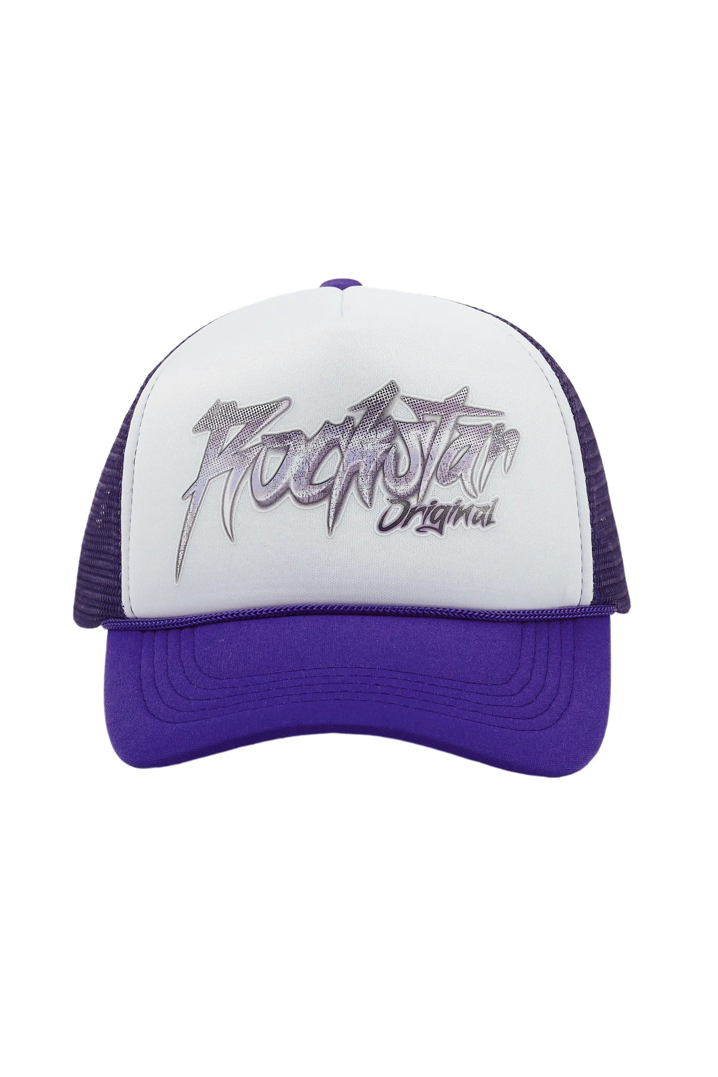 Mikelo White/Purple Trucker Hat