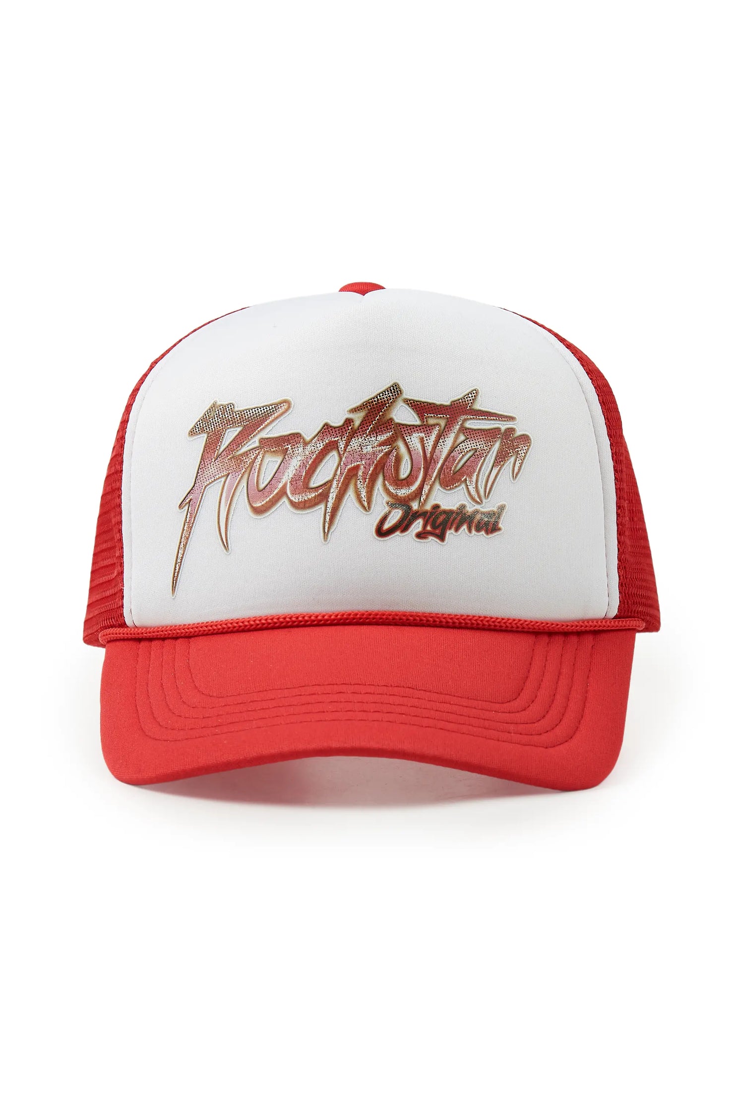 Mikelo White/Red Trucker Hat