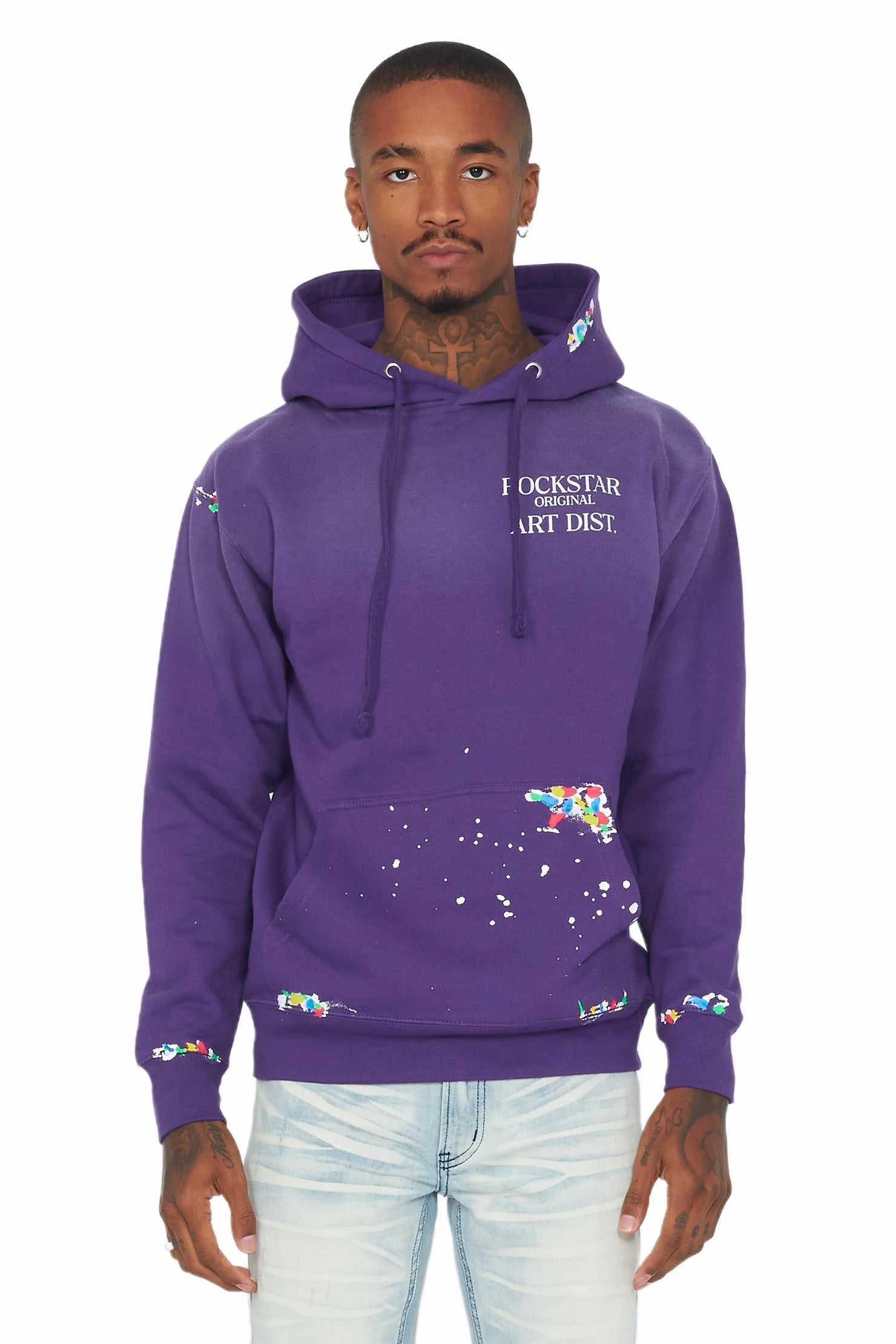 Rockstar Art Dist. Purple Graphic Hoodie